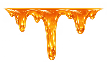 Golden honey dripping down, flowing sticky sweet syrup liquid, perfect for food, dessert, snack, or breakfast concepts