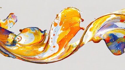 Colorful paint swirling and mixing on a light background during an art project