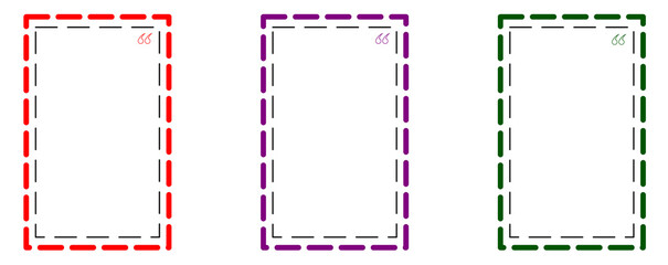 Colorful Quote Frames with Dashed Borders for Text Design