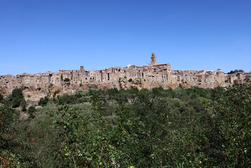Obraz premium Pitigliano - the picturesque medieval town founded in Etruscan time on the tuff hill in Tuscany, Italy.