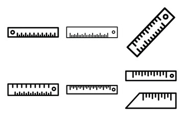 Fototapeta premium construction ruler outline vector icon set. construction simple outline isolated icons collection.Vector flat graphic design illustration.