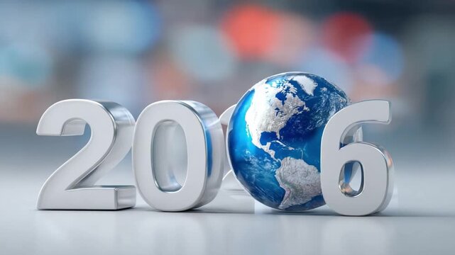 Global vision for 2006: A stunning view of Earth embraced within the numerical year 2006, symbolizes new year, aspirations, environmental consciousness, and worldwide interconnection. 