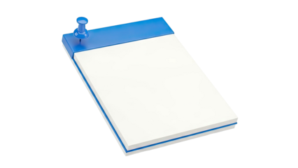 Blue Thumbtack Holder with White Paper Pad