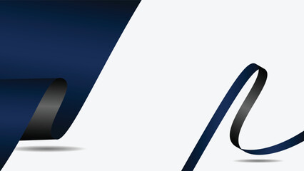 Blue abstract background vector design. Modern blue background with shape and ribbon. Suit for banner, backdrop, award, certificate, and others