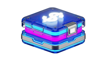 Futuristic Digital Wallet with Dollar Symbol