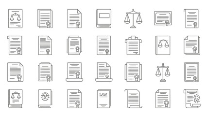 Collection of various document icons in different states and formats