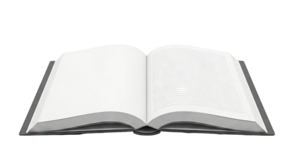 Open Hardcover Book with Blank and Lined Pages