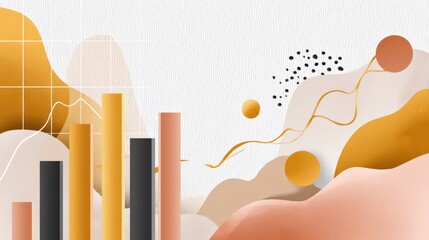 Abstract Business Bar Chart with Creative Geometric Elements