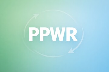PPWR Logo With Circular Arrows on Gradient Background