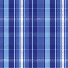 Blue White Black Plaid Fabric Seamless Pattern for Textile, Clothing and Home Decor