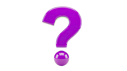 Glossy Purple Question Mark