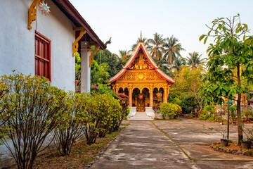 Fototapeta premium Laos. Golden Palace Haw Kham in Luang Prabang. Travel, Religion, and Culture of Asia