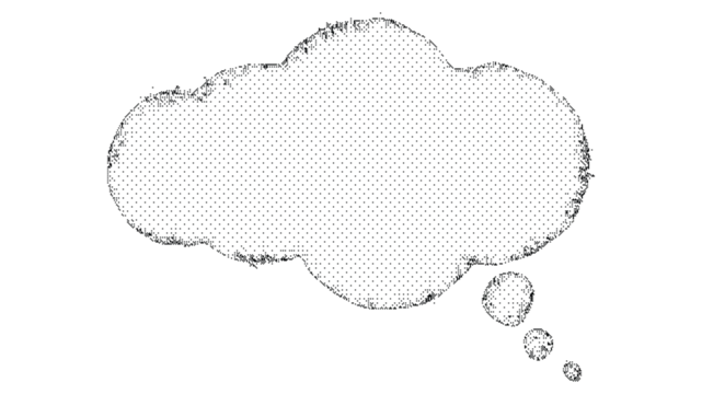 Halftone effect illustration of a thought bubble