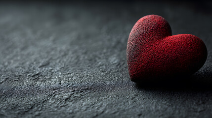 Obraz premium Red heart placed on dark textured surface for decoration
