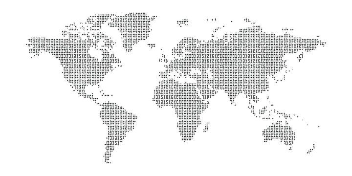 A world map made of small dots