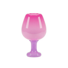 Bright Pink and Purple Wine Glass Isolated on Transparent Background