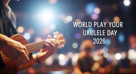 World play your ukulele day 2026 music performance stage lights