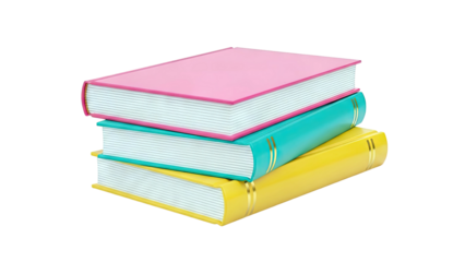 Stack of three colorful books