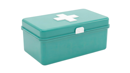 Teal First Aid Box with White Cross