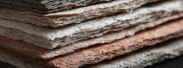 Handmade Paper Production Process with Fibers in Drying Stage Showcasing Unique Textures and Colors
