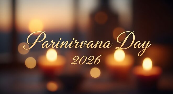 Parinirvana day 2026 with candles and soft golden light
