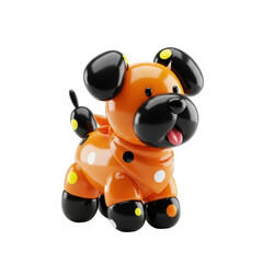 Playful Orange Dog Figurine with Black Ears and Paws