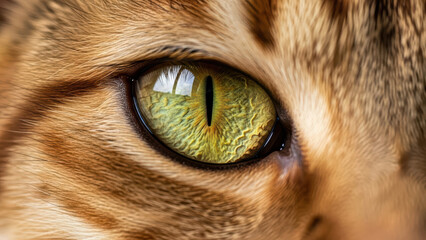 Close-up of a cat's expressive green eyes