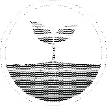 Sprout Plant Nature Growth Sustainability Wellness Halftone Graphic