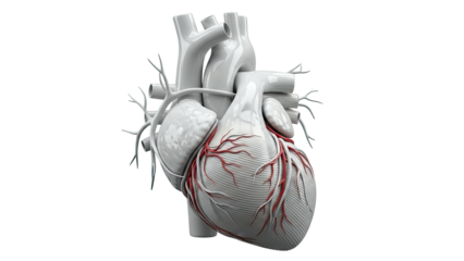 3D Render of a Human Heart with Arteries