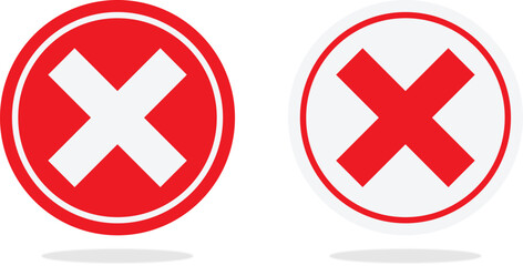 Fototapeta premium Red prohibition signs with cross marks