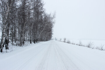 Winter country road