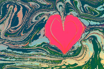 Mix of vibrant colors. Abstract modern heart shape for love concept romantic background templates design