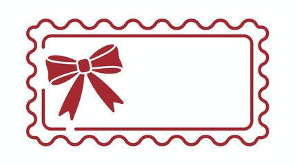 Naklejka premium Decorative label with bow Vector, illustration