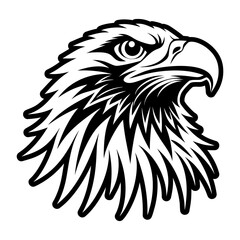 Fototapeta premium Solid style icon showing an eagle head