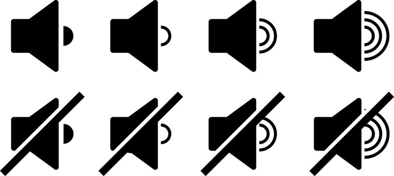 Volume control icons set