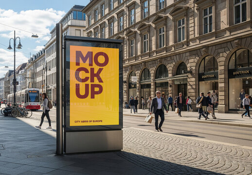 City abri advertising poster mockup