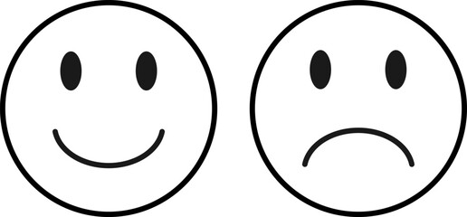 Fototapeta premium Simple emotion icons - happy and sad faces
