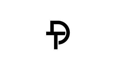 Fototapeta premium DT initial letters logo or DT monogram logo