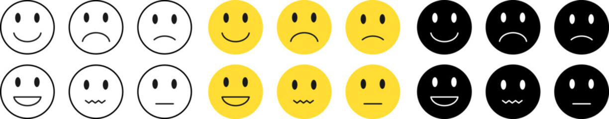 Fototapeta premium Emotion faces set with various expressions