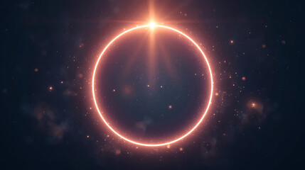 Fototapeta premium “Celestial Glow A Radiant Ring of Light in the Cosmic Dark”