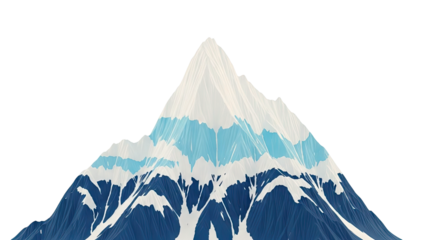 Stylized Blue and White Mountain Peak