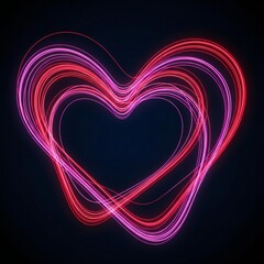 Abstract Heart Background with Soft Gradient Shapes, Modern Romantic Love Concept, Elegant Valentine Design Art