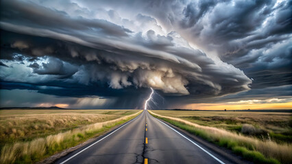 storm over the road