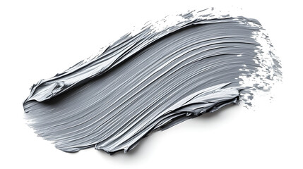 Bold grey paint brush stroke isolated on a white background