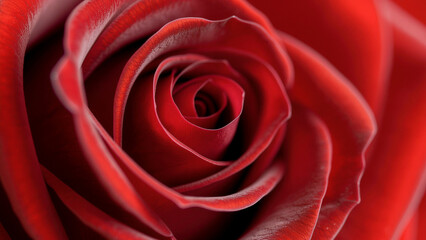 Red Rose Close Up with Soft Petal Details