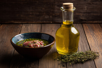 olive oil and rosemary