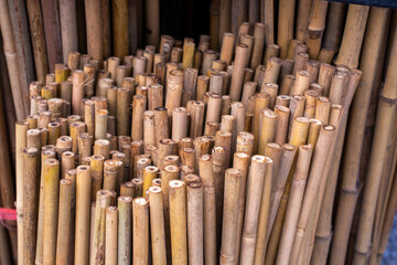 Natural Dry Bamboo Poles Texture Background