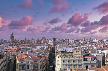 Valencia cityscape in morning,Spain