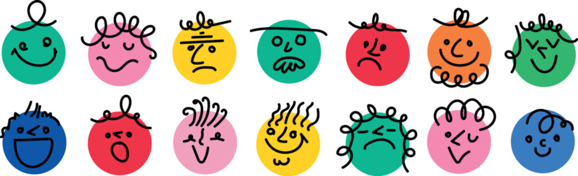 Funny Cartoon Animal Icons and Monster Characters Vector Set Including Cute Cat, Dog, Baby Owl, Bird and Alien Faces for Children, Halloween Illustration and Symbol Design