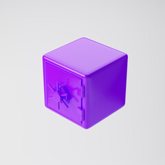 Safe box icon isolated over white background. 3D rendering.